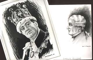 Drawings of Charles Goulding and Donald Adams