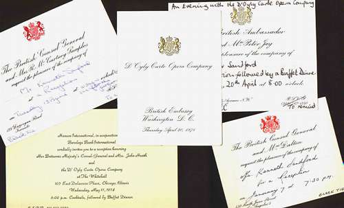Invitations to British Consulate or Embassy functions