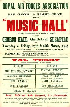 Poster for Music Hall RAF Cranwell