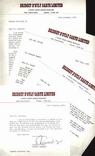 Letters re 1978 D'Oyly Carte Australian tour