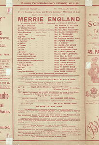 1892 Merrie England programmes