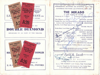 Signed Mikado program, New Theatre Oxford, 1958